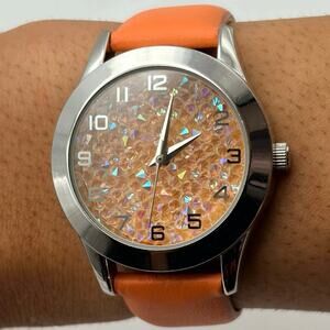 Silver & Orange Retro Men’s Watch